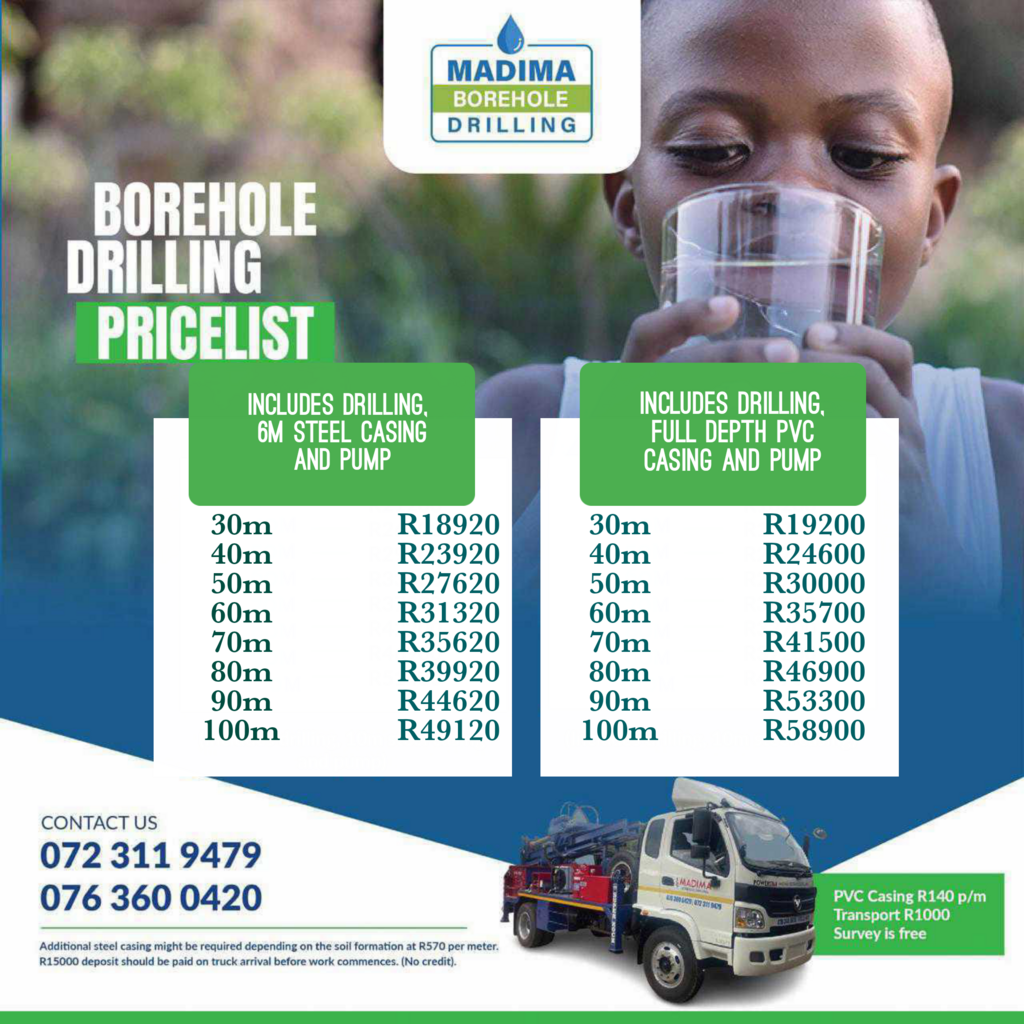 Borehole Drilling Pricelist Thohoyandou 